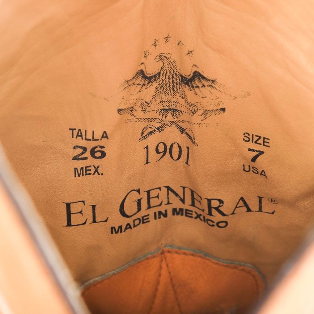 El General Exotic Alligator Print Cowboy Boots Womens 8.5 Mens 7 Mexican 26